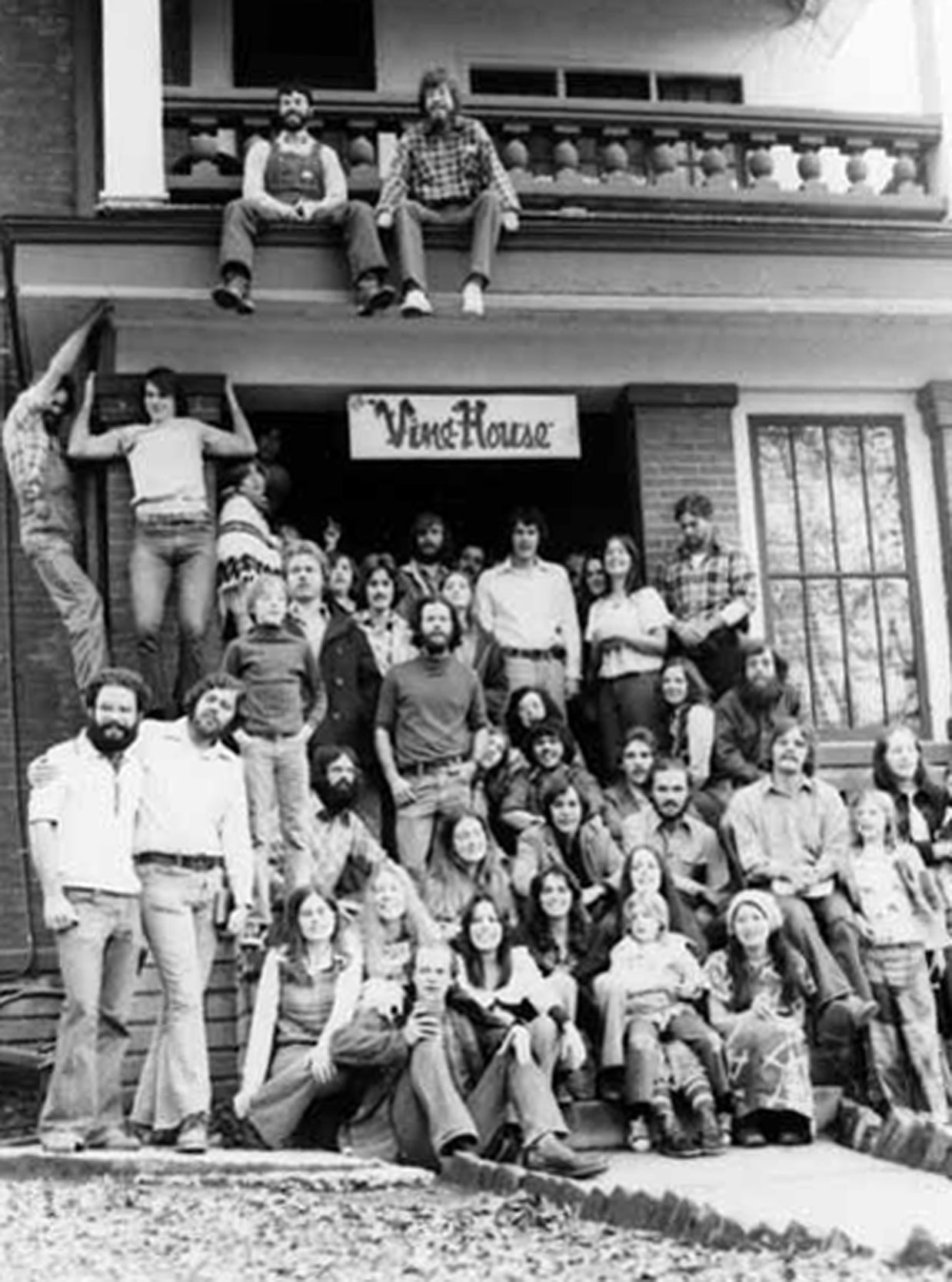 Early community in front of the Vine House