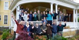 Community in Oneonta on Front Porch Waving