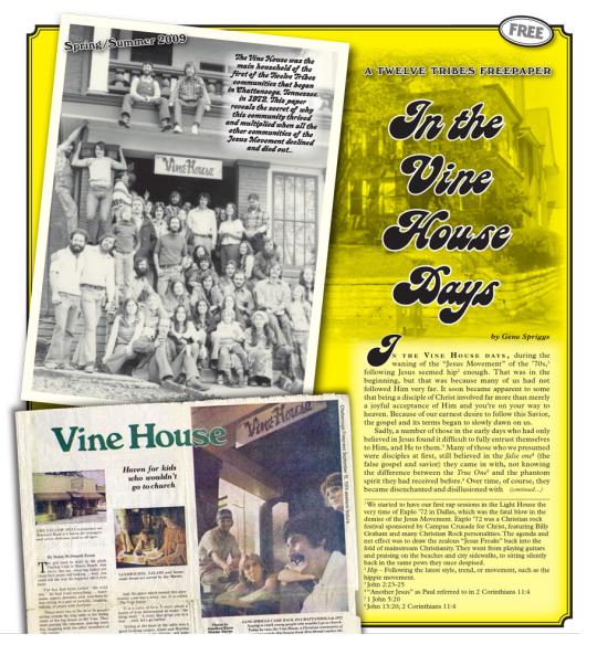 Snapshot images and newspaper articles about "The Vine House" in Chattanooga , TN where our life began.